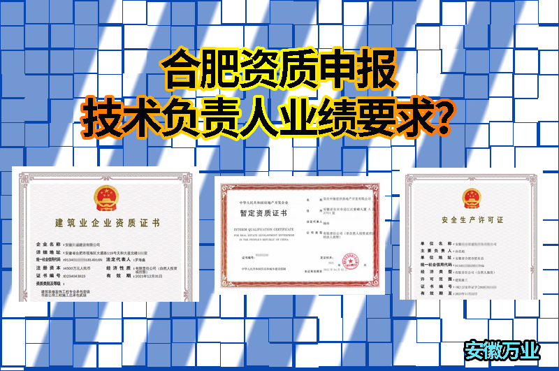 合肥資質(zhì)申報技術(shù)負(fù)責(zé)人業(yè)績要求？